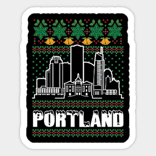 Portland Oregon Ugly Christmas Sticker